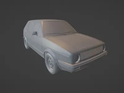 1980s Classic Car 3 Fully Featured Low-poly 3D model