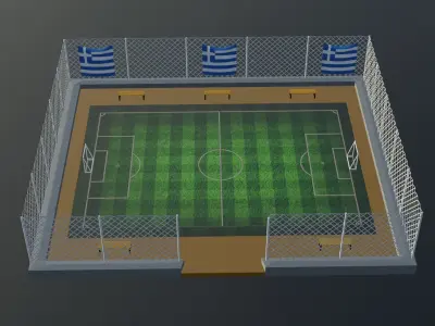 Soccer Stadium - Greece Low-poly 3D model