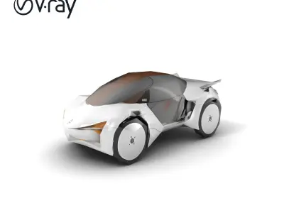 Minimalist Urban Flying Car Model Pack with Smooth Contours Low-poly 3D model