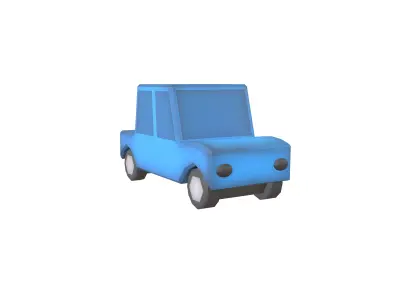Cartoon Car v1 001 Low-poly 3D model