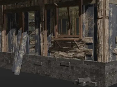 Old House Low Poly Low-poly 3D model