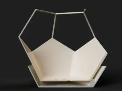 Flower pot dodecahedron with saucer base Free 3D print model