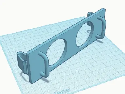 Standard DIN-plate gauge panel with two 52mm gauges 3D print model