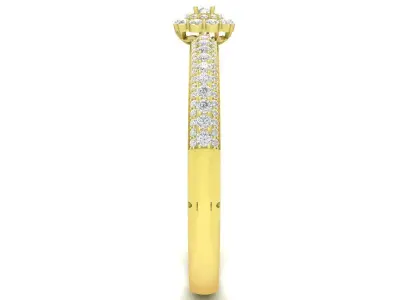 Elegant Cluster Diamond Ring for Women 3452 3D print model