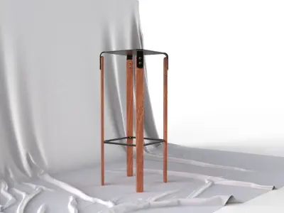 Modern Scandinavian Designer Bar Stool 3D model