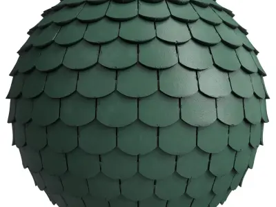 Roof Tile Materials 16- By 3 color Pbr By Sbsar 4k Low-poly 3D model