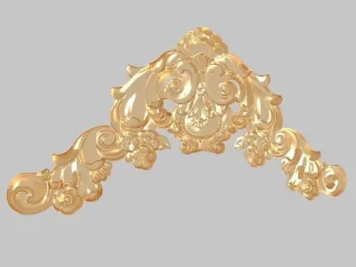 pattern wood machine cnc carving Classic luxurious gold 3D model
