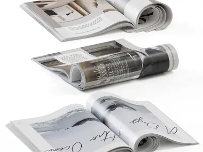 magazines rolled 3D model