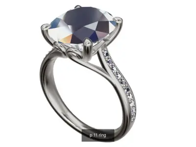 solitare engagement ring 3D Model Pack
