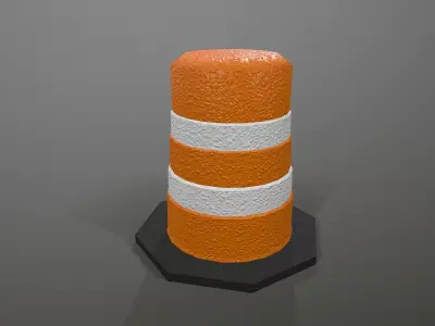 Large traffic cone  Free low-poly 3D model