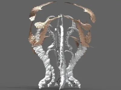 Dantes Spine Tower 3 Low-poly 3D model