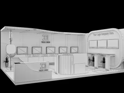  Booth Exhibition Stand a587a 3D model