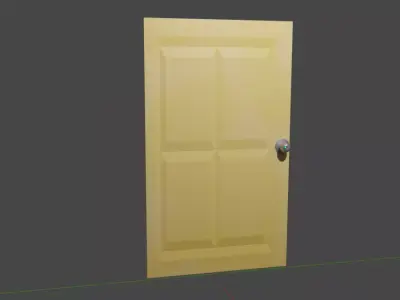 Free 3D door model Unity Blender Maya Unreal Engine 4 Free low-poly 3D model