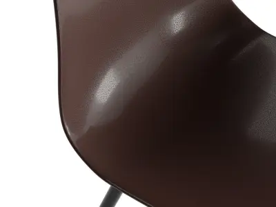 Pure Black Dining Chair 3D model
