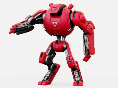 COMBAT DROID OZ-200 Rigged for Unreal Engine - Unity - MIXAMO 3D model