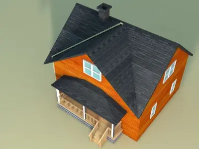 house3 orange house Low-poly 3D model
