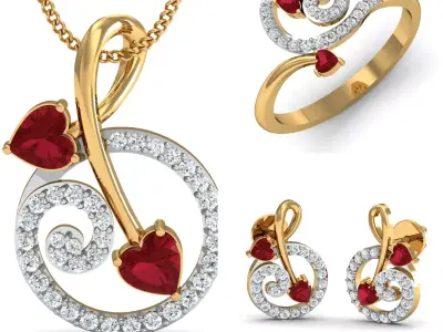 Diamond Locket Set 3D print model 26