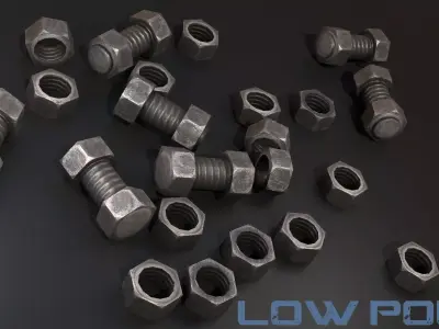 Nut and bolt - Game-Ready VR Low-poly 3D model