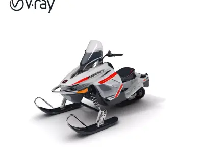 Snowmobile Model Pack for Winter Environments Low-poly 3D model