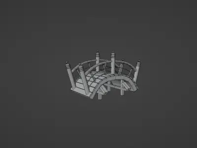 3D Stylized Japanese Type Bridge Asset Free 3D model
