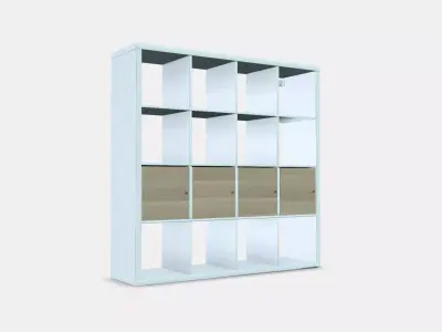 KALLAX Shelving unit with 4 inserts 17 Low-poly 3D model