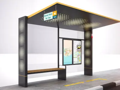 TAXI SHELTER Free 3D model