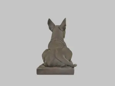 3D Model of a Noble Guardian Dog Statue Low-poly 3D model