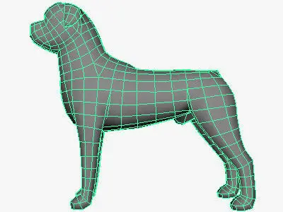 Low Poly Rottweiler boxer dog Low-poly 3D model