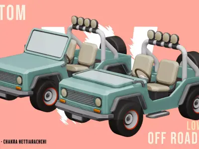 Low Poly off road Concept SUV 4x4 Low-poly 3D model