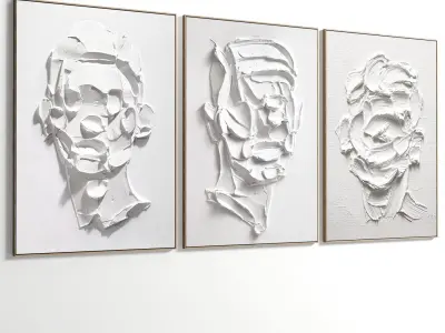 Abstract Painting Set of 3 pieces - No 29 Low-poly 3D model