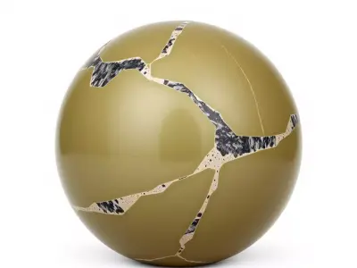 Ceramic Gold Veined HQ PBR Textures Set Texture