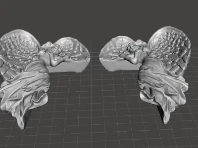 door picture frame angel  left and right model 3D print model
