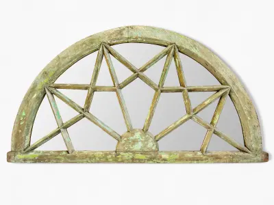Vintage Arched Transom Mirror 3D model