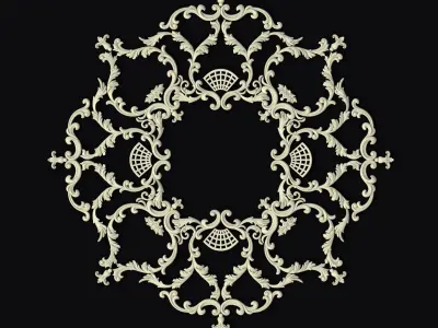 Central decor ornament for furniture 3D model 1050