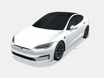 Tesla Model S Plaid 2021 Low-poly 3D model