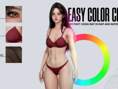 K-POP SERIES Lola - Game Ready Low-poly 3D model