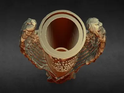 angel wing memorial vase decoration 3D print model