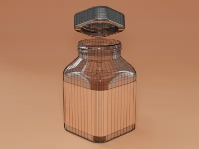 Photorealistic model of glass bottle 3D model