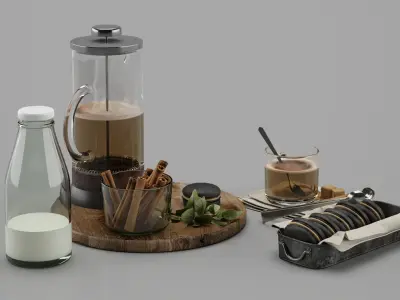 Breakfast Decorative Set 3D model purchase
