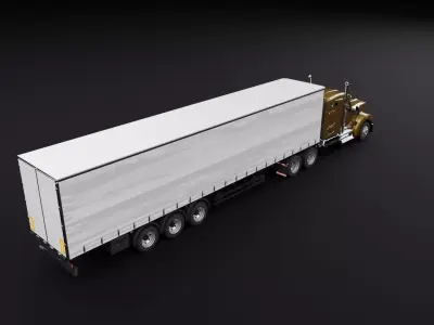 Kenworth 990 Truck Brown 3D model