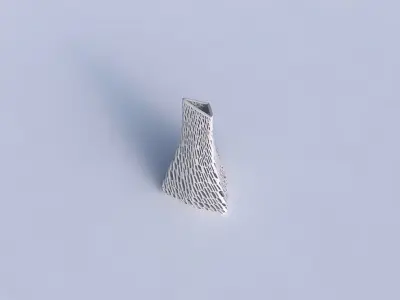 Vase grounded tilted triangle with dense twisted organic latt... 3D print model