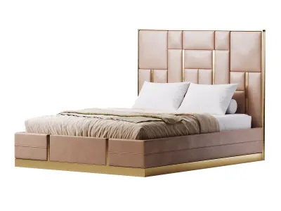 Luxury Leather Bed 3D model