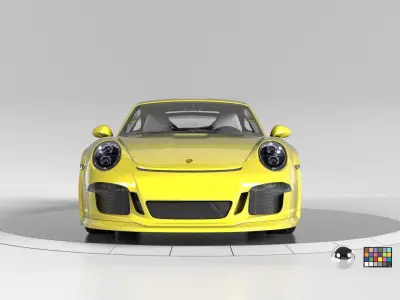 porsche 911 GT3 RS-Rigged and textured-unreal-vray-redshift Low-poly 3D model