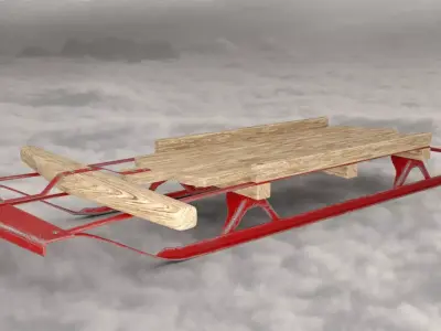 Toy sled xmas Low-poly 3D model