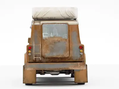 old Off-road 6x6 SUV 3d model Low-poly 3D model