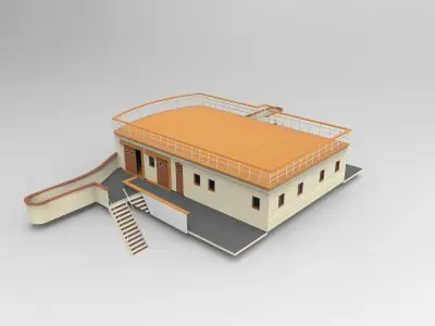 Bridge passanger or luxury ship 3D model