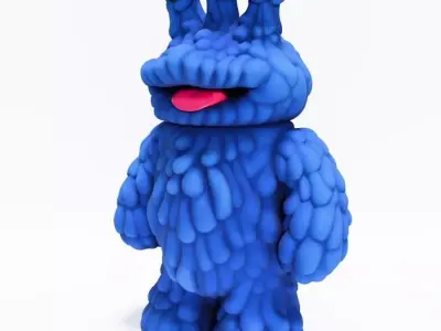 Blue Sofubi Style Muckey POP MART toy 3D print model