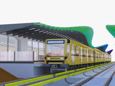Metro station concept 3D model