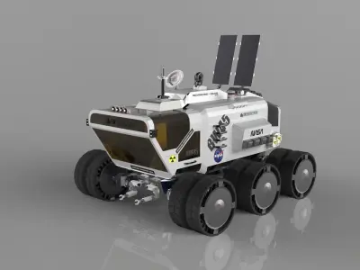 Mars Surface Rover Low-poly 3D model