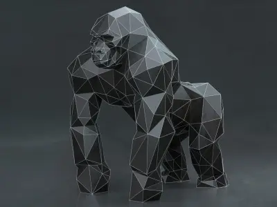 Low Poly Gorilla Low-poly 3D model